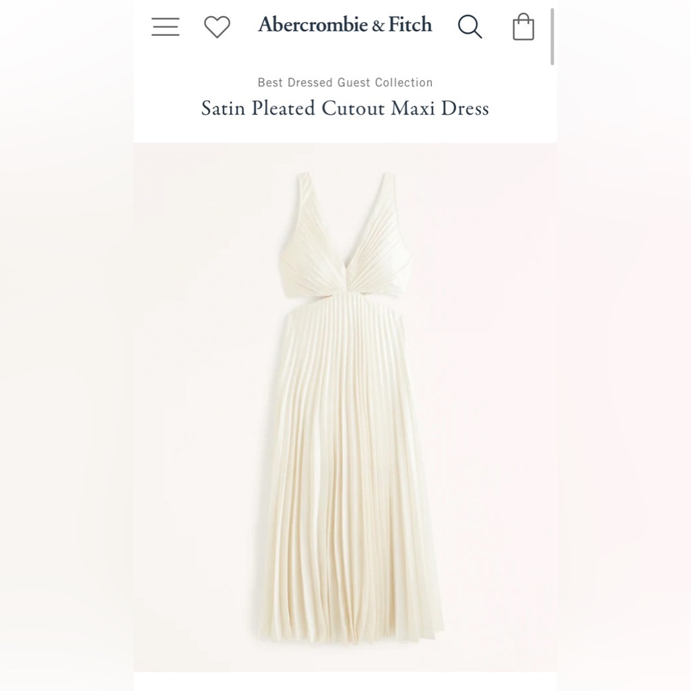 Satin Pleated Cutout Maxi Dress Abercrombie